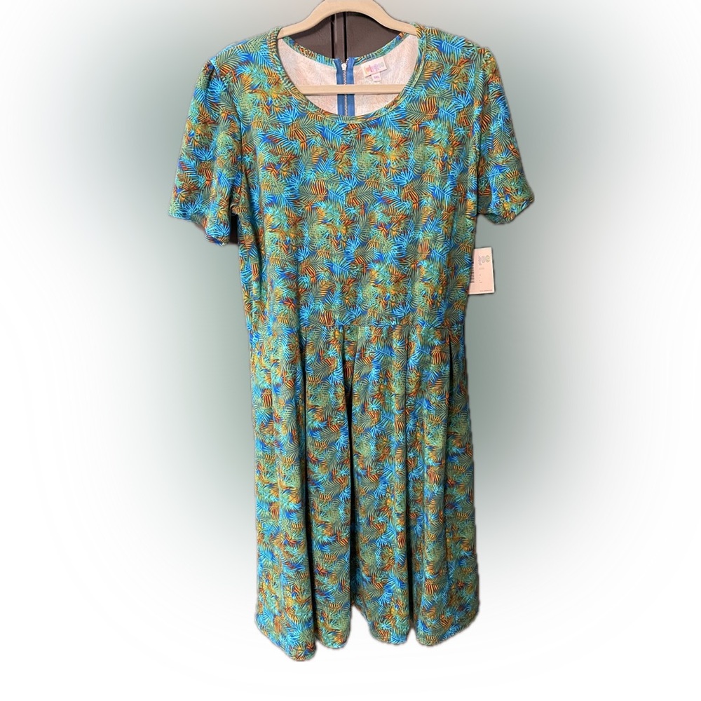 LuLaRoe Amelia Tropical Patterned Dress 3xl - Picture 2 of 5